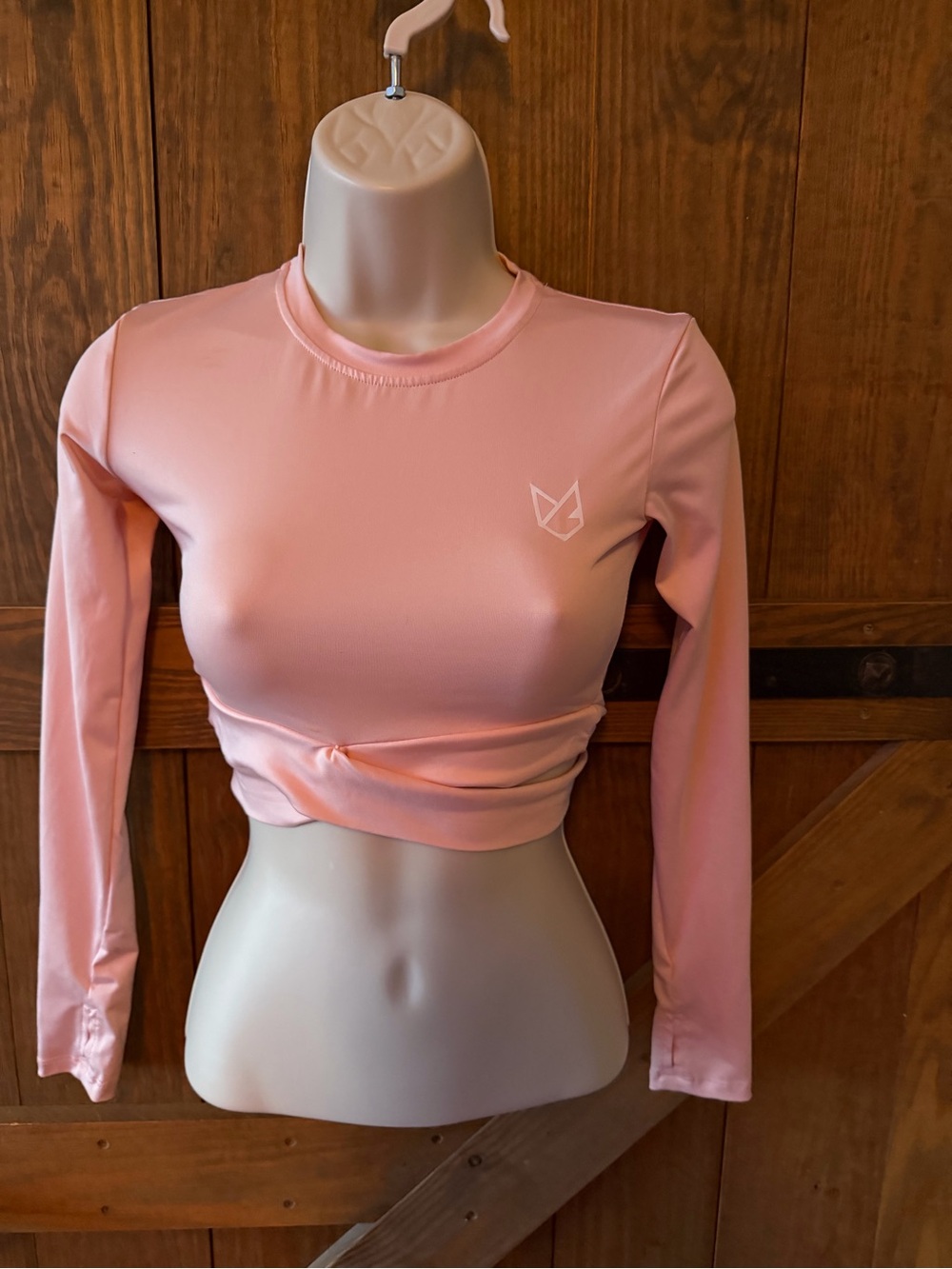 Source Unknown Pink Cropped Long Sleeve Top